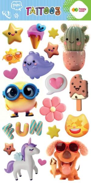 Tatuaże zmywalne SUMMER FUN 100x200mm Happy Color HA 4261 1020-KP013 GDD